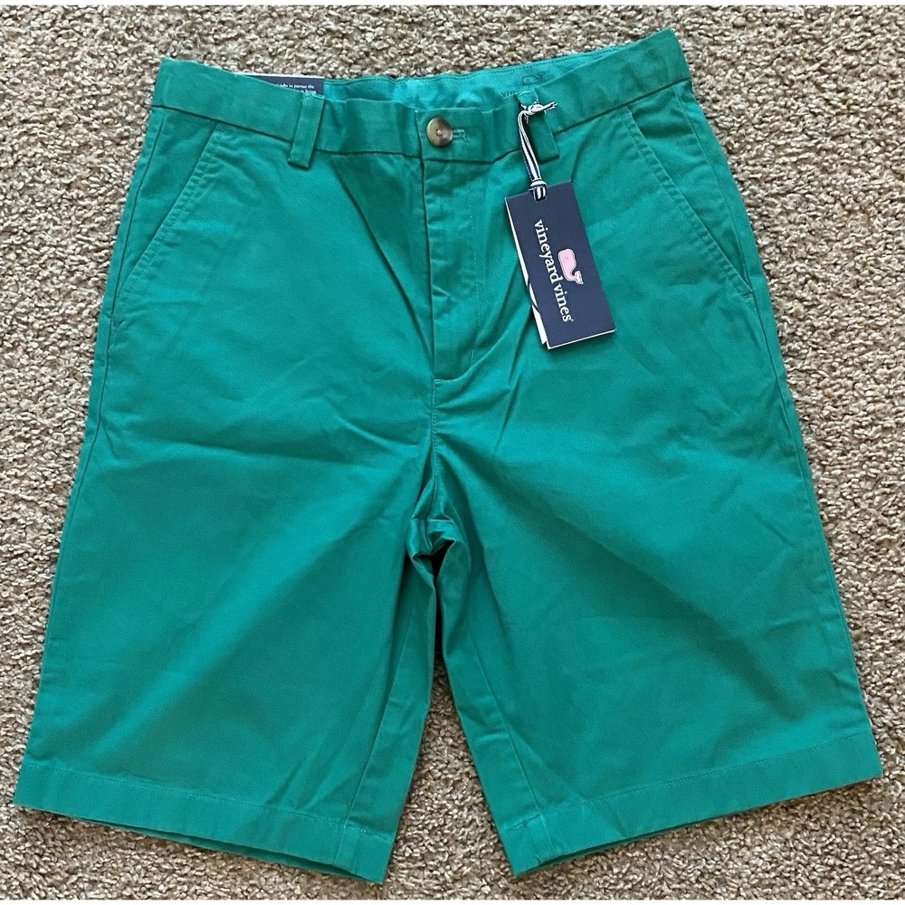 Vineyard Vines Boys Breaker Shorts Size 14 Green Sea Swell Preppy Coastal NEW‎